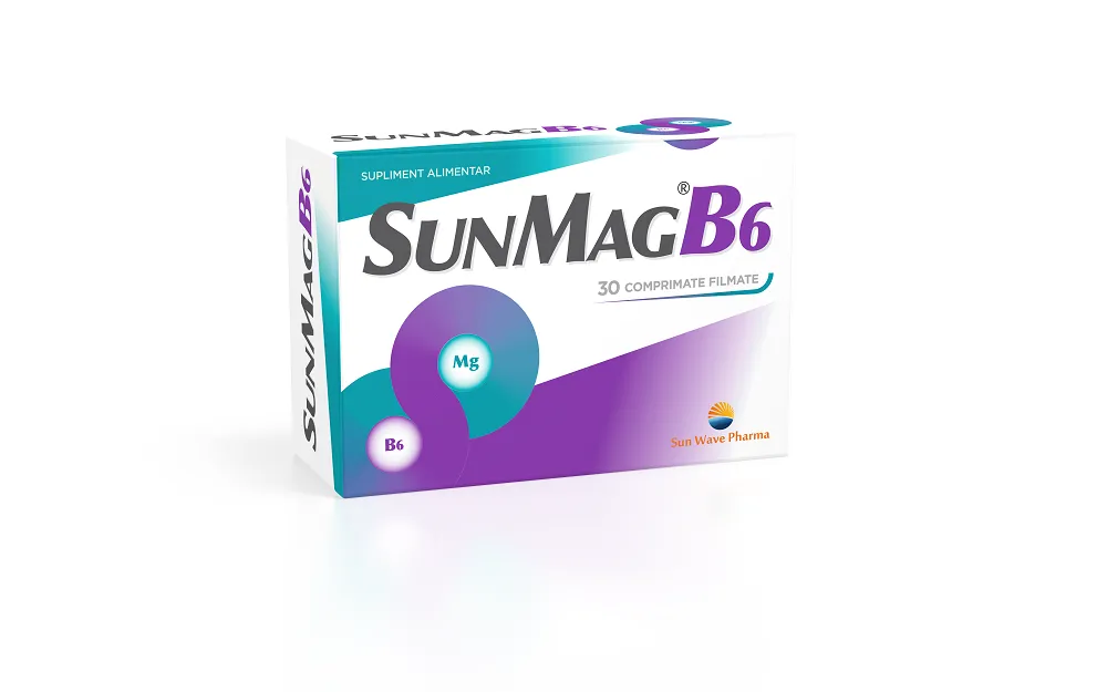 Sunmag B6, 30 comprimate, Sun Wave Pharma