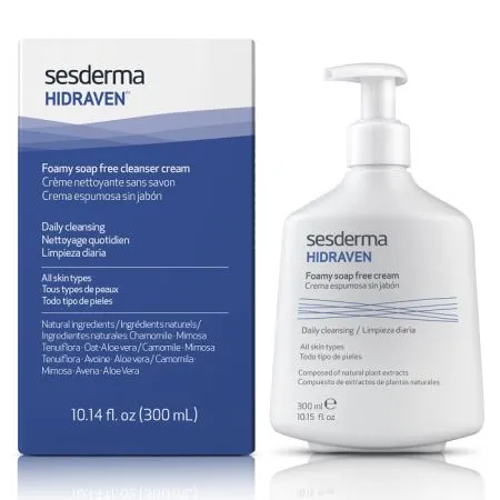 Emulsie pentru curatarea fetei si a corpului Hidraven, 300 ml, Sesderma