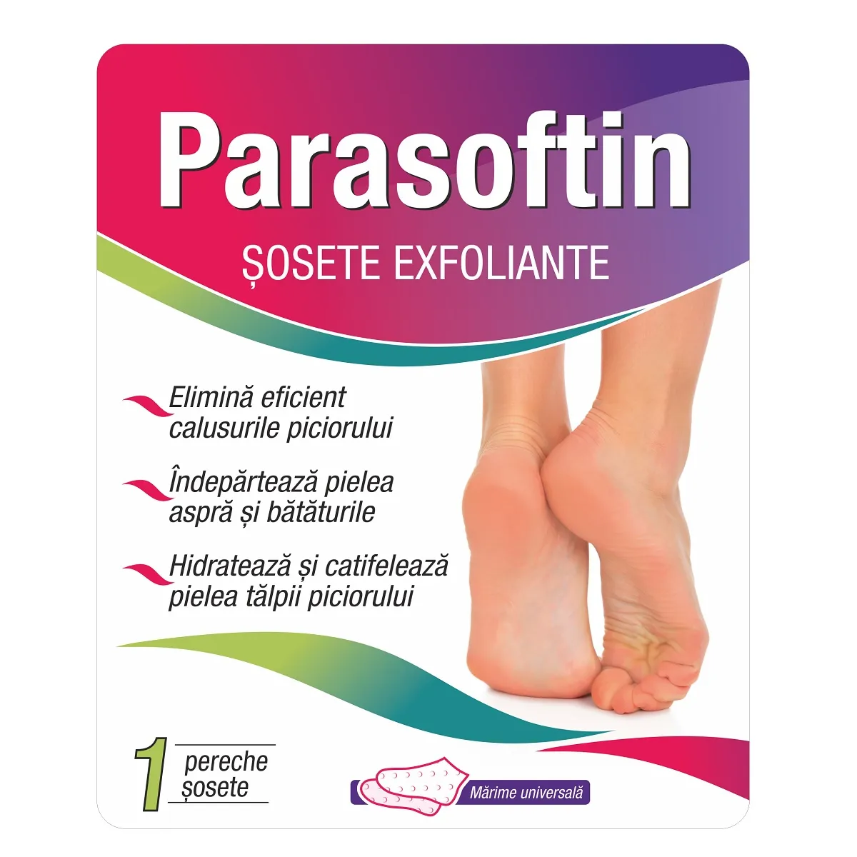 Șosete exfoliante Parasoftin, 1 pereche, Zdrovit