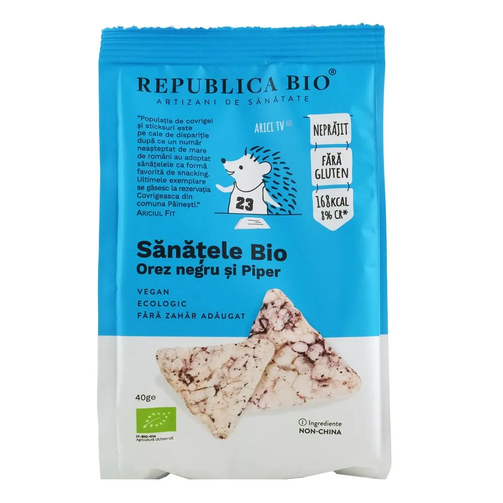 Republica Bio Sanatele cu orez negru si piper fara gluten x 40 grame