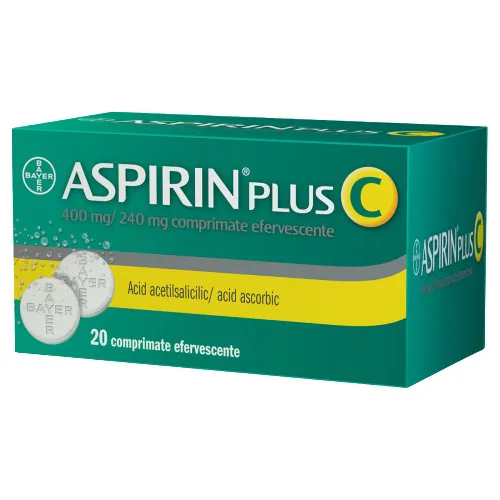 BAYER ASPIRIN PLUS C 20 COMPRIMATE EFERVESCENTE