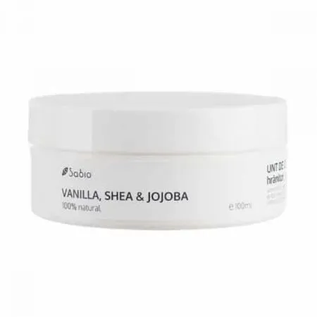 Unt de corp vanilla, shea si jojoba, 100 ml, Sabio