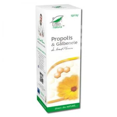 Spray cu propolis si galbenele, 100 ml, Pro Natura