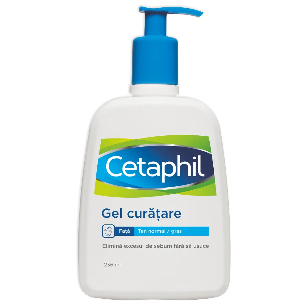 Gel de curatare pentru ten normal-gras Cetaphil DermaControl, 236 ml, Galderma