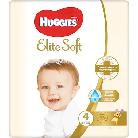 Huggies scutece Elite Soft nr. 4 (8-14 kg) x 33 bucati