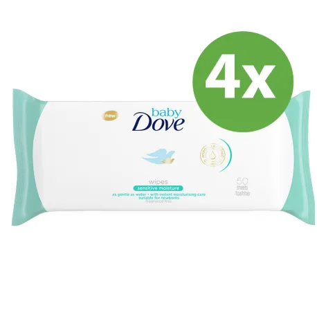 Dove Baby Servetele Umede Sensitive, 4x50 bucati