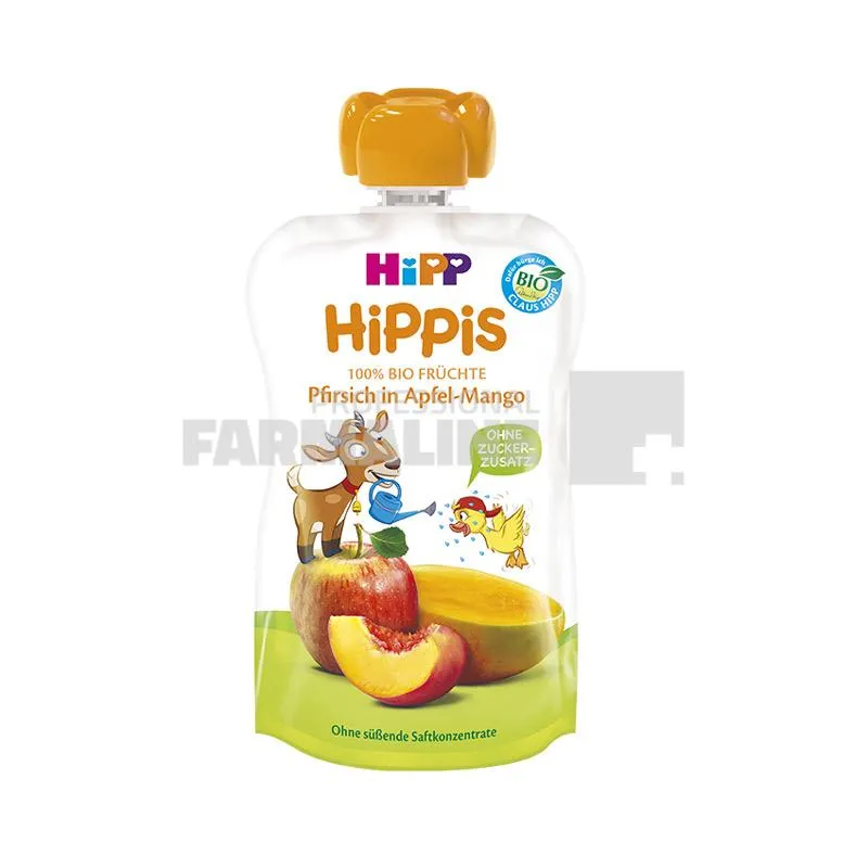 Hipp Hippis piure cu mar, mango si piersica 12 + luni 100 g