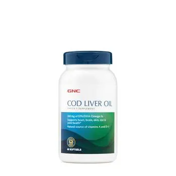 Ulei triplu din ficat de cod, 90 capsule, GNC