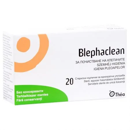 Servetele pentru igiena pleoapelor Blephaclean, 20 bucati, Thea