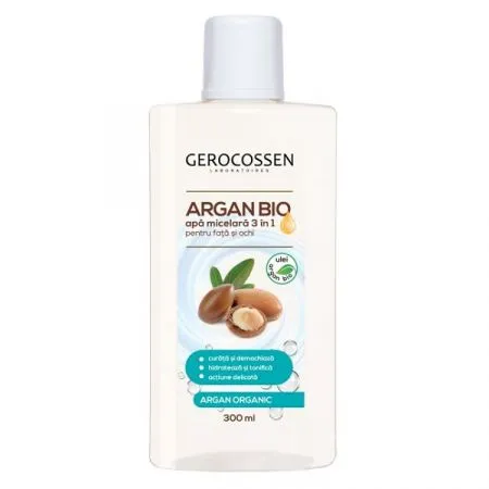 Apa micelara 3 in 1 pentru fata si ochi Argan Bio, 300 ml, Gerocossen