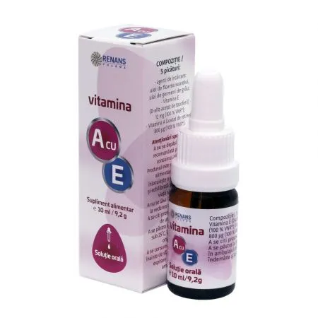Vitamina A cu E solutie orala, 10 ml, Renans