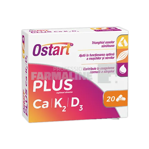 Ostart Plus Ca + K2 + D3 20 comprimate