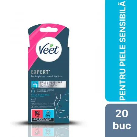 Benzi de ceara rece pentru fata, 20 bucati, Veet