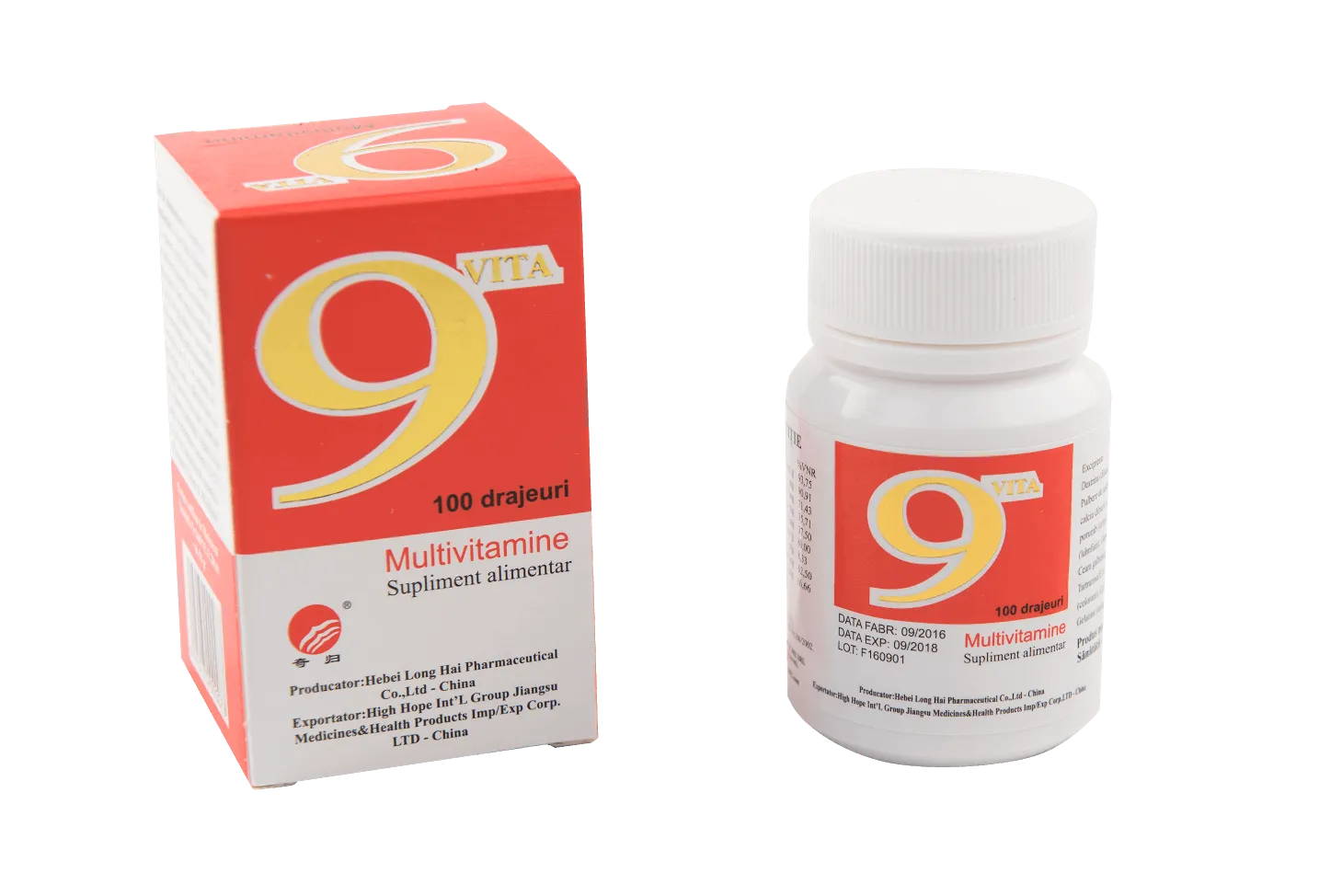 9 vita Multivitamine x 100 drajeuri