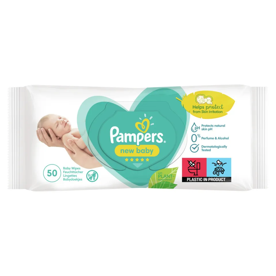 PAMPERS NEW BABY SERVETELE UMEDE 50 BUCATI