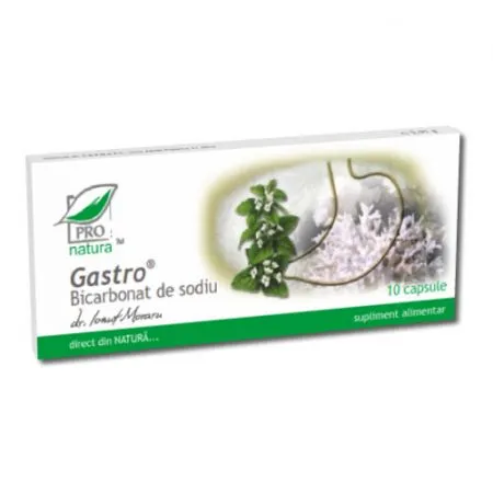 Gastro bicarbonat de sodiu, 10 capsule, Pro Natura