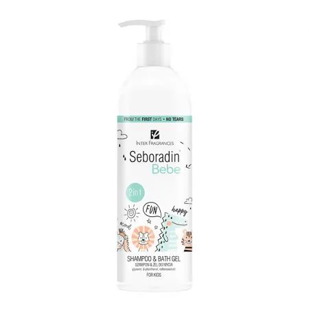 Sampon si gel de dus 2 in 1 Bebe, 500 ml, Seboradin