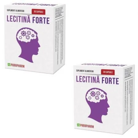 Pachet Lecitina forte, 30 + 30 capsule, Parapharm