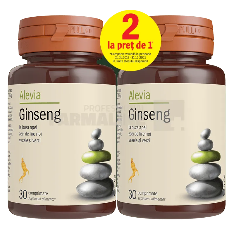 Alevia Ginseng 30 comprimate 1+1 Gratis