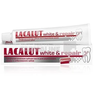 LACALUT PASTA DINTI MEDICINALA WHITE AND REPAIR 75ML + ATA DENTARA 10M GRATIS