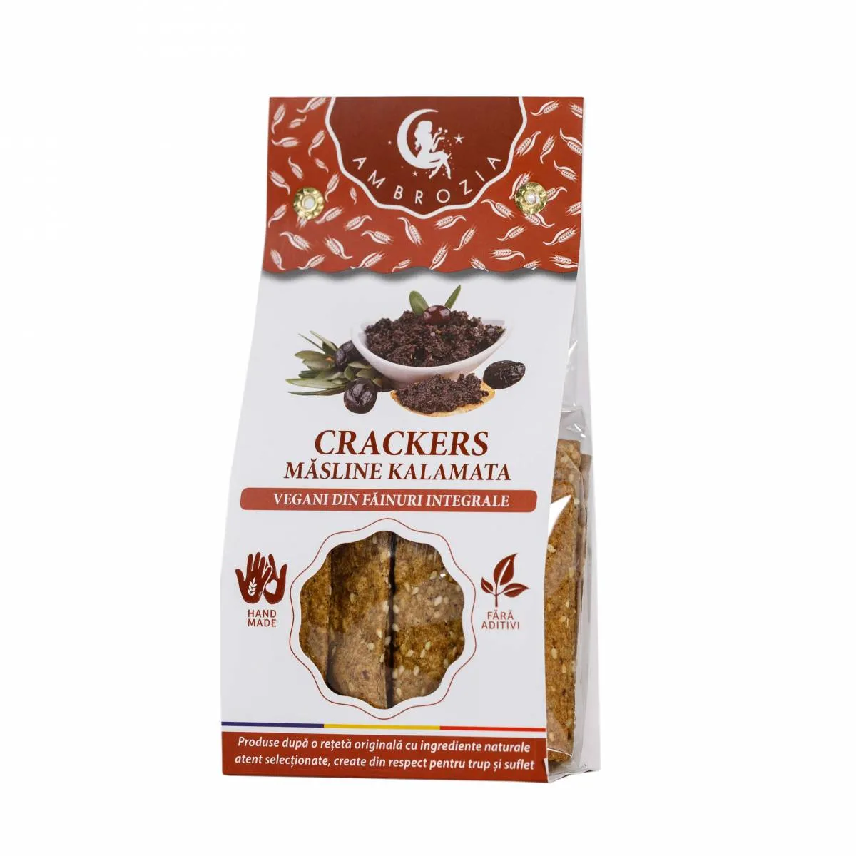 Crackers vegani cu masline Kalamata,125g, Ambrozia