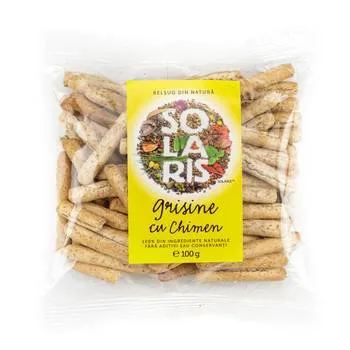 Grisine din faina integrala si chimen, 100g, Solaris