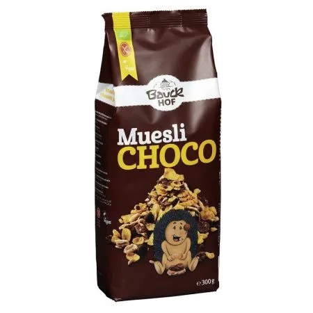 Musli bio crocant cu ciocolata, fara gluten, 300g, Bauckhof