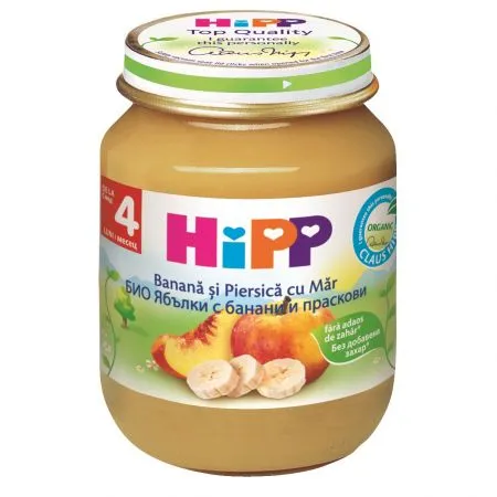 Hipp Piure din Banane, Piersici si Mere 4+ luni 125 g