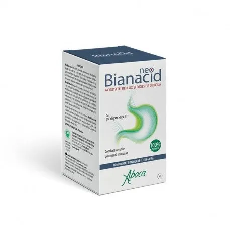 ABOCA NeoBianacid Aciditate si Reflux, 45 comprimate masticabile