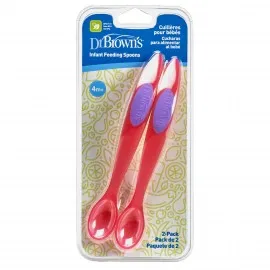 Dr. Brown's TF 200 Lingurite Adanci ptr. Bebelusi, 2-pack, Roz - BPA Free