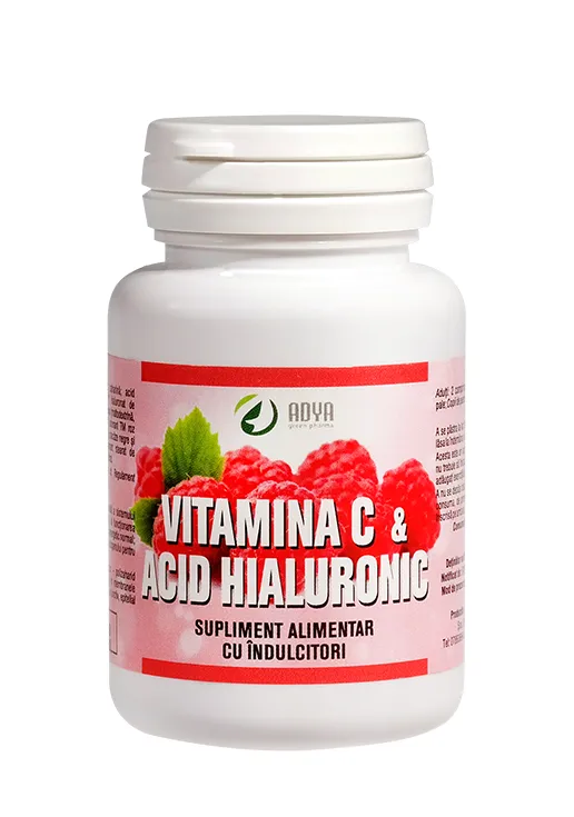 Vitamina C & Acid Hialuronic 30 comprimate -Adya Green Pharma