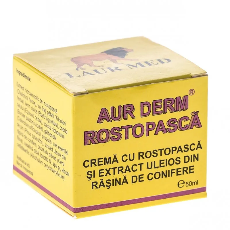 AurDerm crema cu extract de rostopasca si extract uleios din rasina de conifere, 50 ml, LaurMed