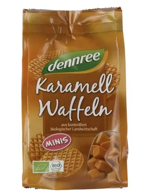 Mini vafe cu caramel ECO, 150g, Dennree