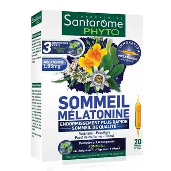 Sommeil Melatonine, 20 fiole, Santarome Bio