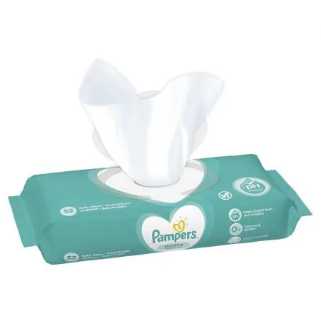 Servetele umede Sensitive, 52 bucati, Pampers