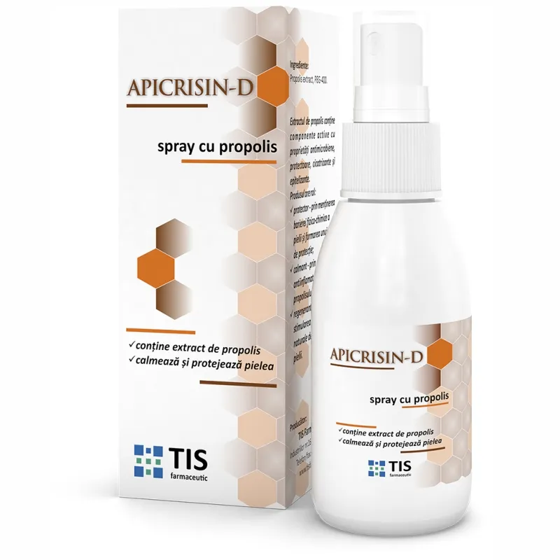 Spray cu propolis Apicrisin-D, 50 ml, Tis