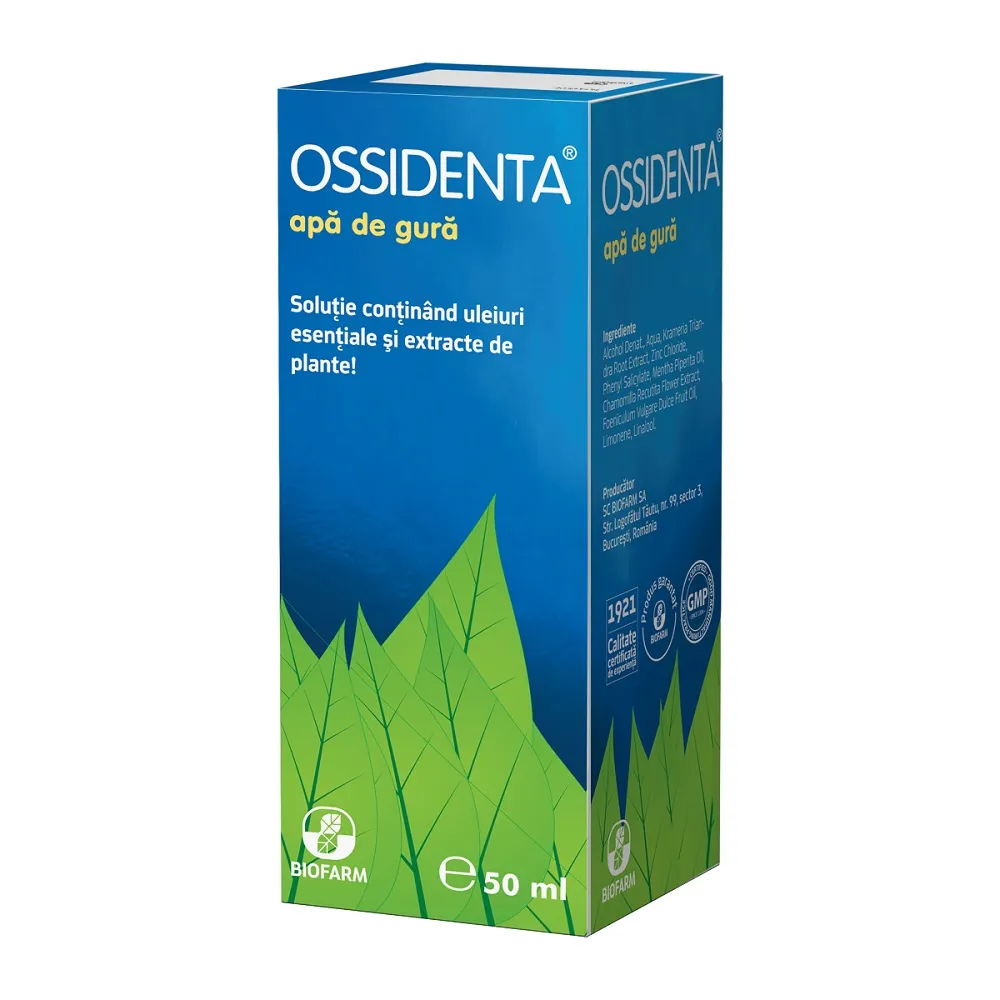 Apa de gura Ossidenta, 50 ml, Biofarm