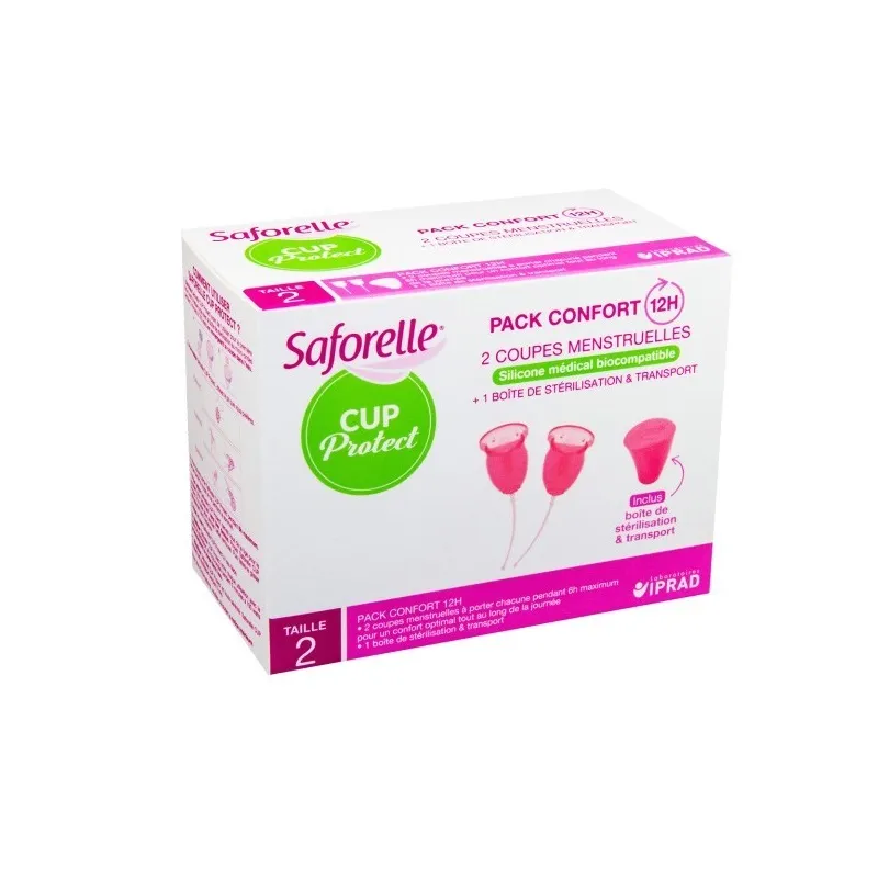 Saforelle Cup Protect x 2 cupe menstruale + recipient sterilizare - marimea 2