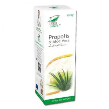 Spray cu propolis si aloe vera, 100 ml, Pro Natura