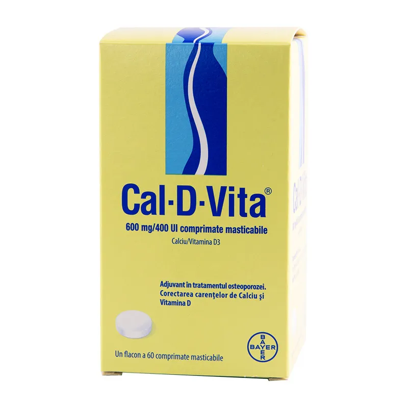 Cal-D-Vita 600mg/400ui x 60 comprimate masticabile