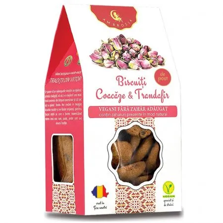 Biscuiti cu coacaze si trandafir, 130 g, Hiper Ambrozia