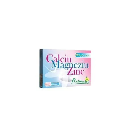 Naturalis Calciu, Magneziu, Zinc, 20 comprimate filmate