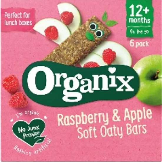 Organix Batoane BIO ovaz integral mere zmeura x 6buc