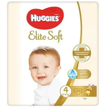 Scutece Elite Soft Nr.4 8-14 kg, 33 bucati, Huggies