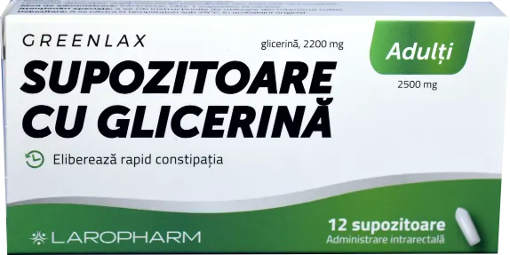 Greenlax Supozitoare cu glicerina pentru adulti 12 bucati