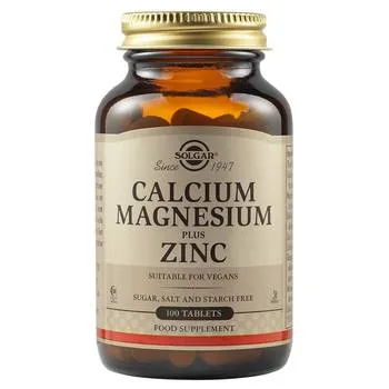 Calciu Magneziu + Zinc, 100 tablete, Solgar