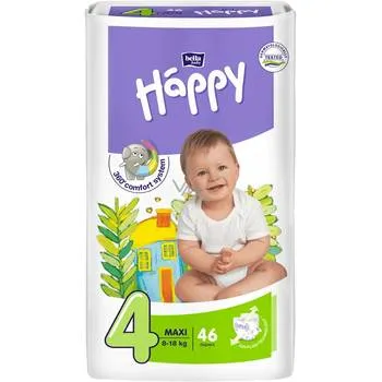 Scutece Happy Maxi 8-18kg, 46 bucati, Bella Baby