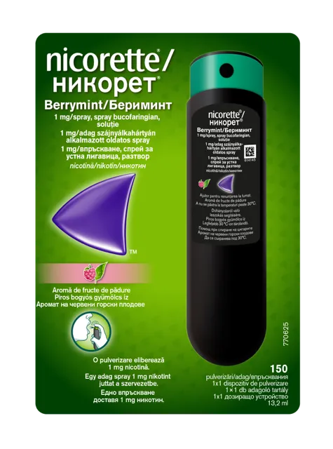 Nicorette Berrymint 1mg/spray bucofaringian, 1 flacon
