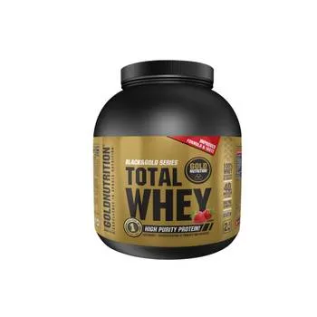 Pudra proteica Total Whey cu capsuni, 2kg, Gold Nutrition