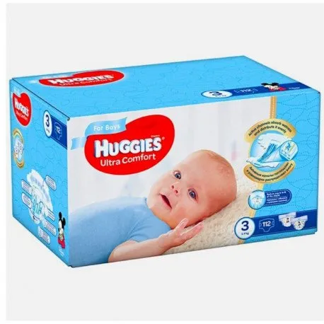 Huggies Ultra Comfort, Nr.3, Baieti 5-9kg, 112 bucati